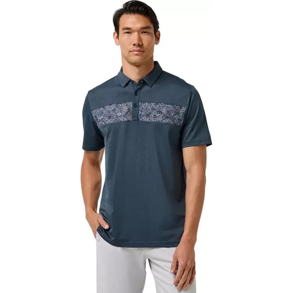 Travis Mathew Men's Good Good Acropolis Short Sleeve Golf Polo Sz L $99.95